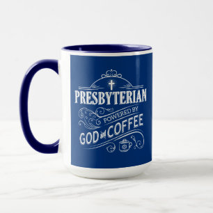 Presbyterian, driven av Gud och kaffe Mugg