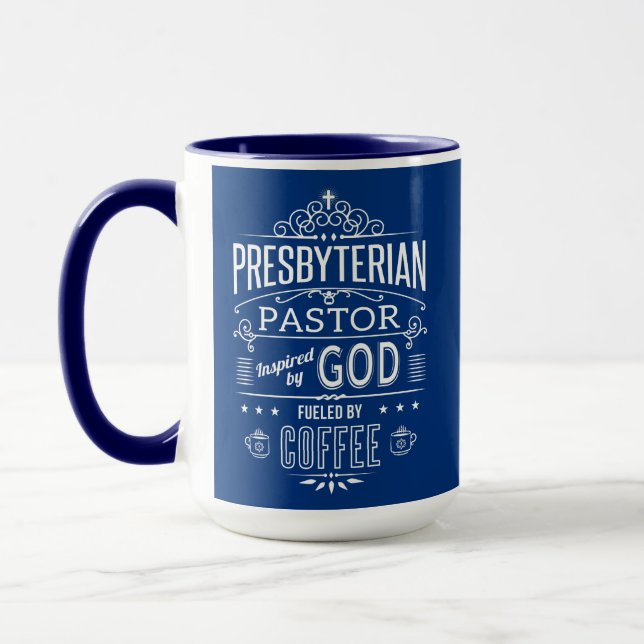 Presbyteriansk pastor, driven av Gud och kaffe Mugg (Vänster)