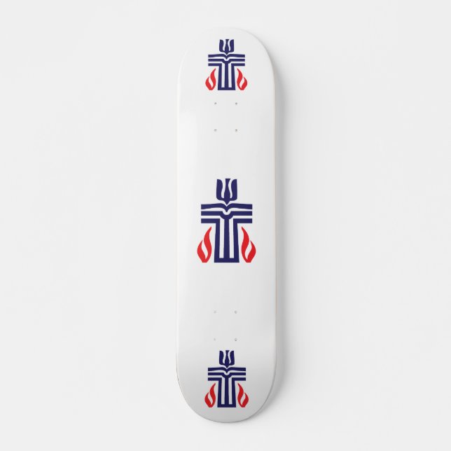 Presbyterianskt symbol skateboard bräda 20 cm (Framsida)