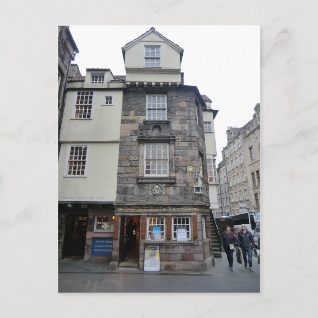 Presbyteriske ledaren John Knox hus i Edinburgh Vykort (Framsida)