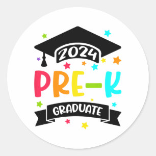 Preschool 2024 Studenten-gåvor före K Student Runt Klistermärke