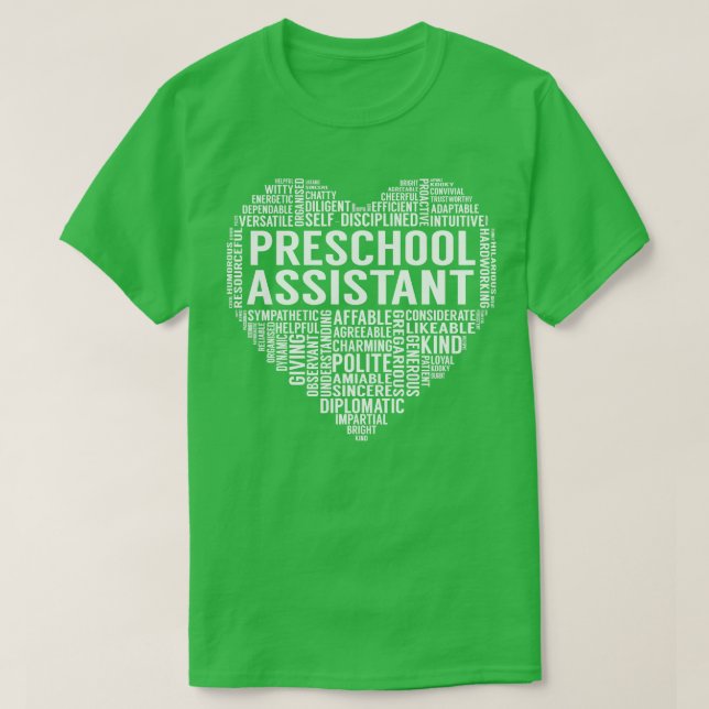 Preschool Assistant Heart T Shirt (Design framsida)
