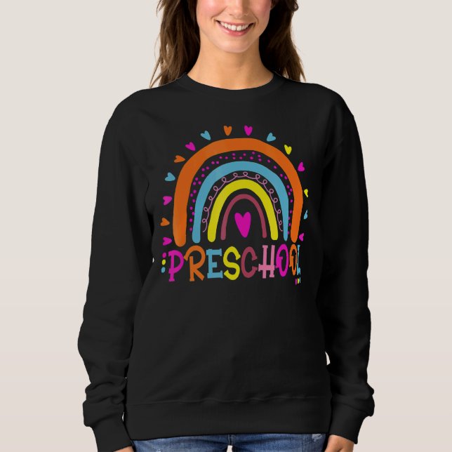 Preschool Boho Rainbow Teacher Student förra dagen T Shirt (Framsida)