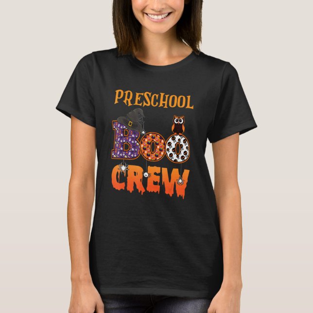 Preschool Boo Crew Spooky Halloween Preschoo T Shirt (Framsida)