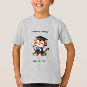 Preschool Boy Student Cute Tiger Grad T Shirt
