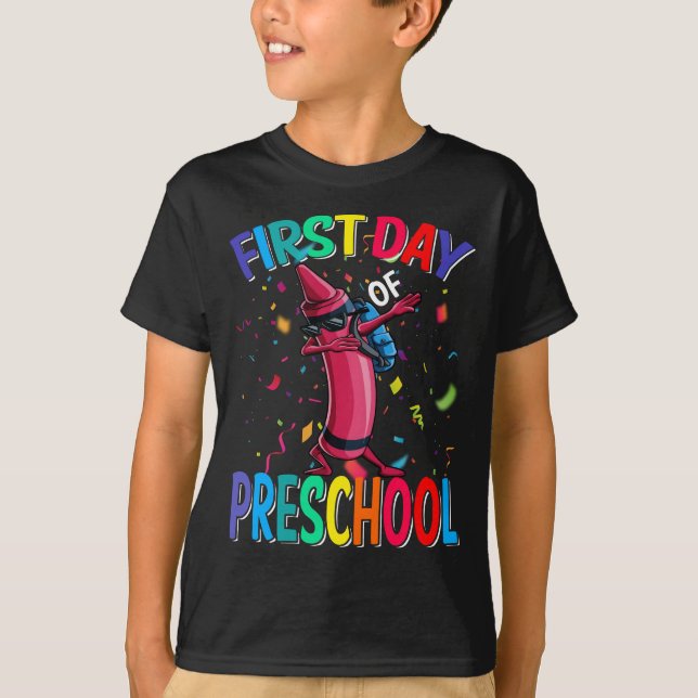 Preschool Crayon T-Shirt första dagen (Framsida)