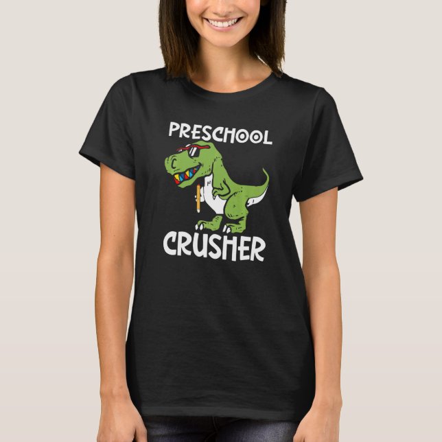 PreSchool Crusher Back to school Rex Dinosaur Stu T Shirt (Framsida)