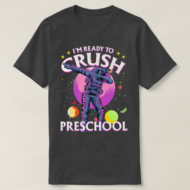 Preschool Dabbing Astronaut Back to school Im Read T Shirt (Design framsida)