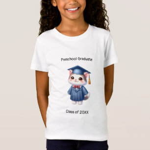 Preschool Girl Student Cute Cat Grad T Shirt