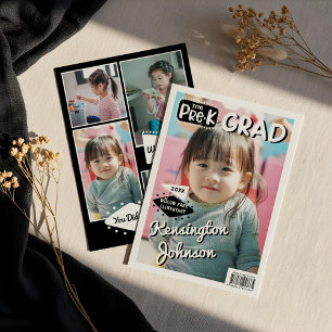 Preschool Grad Roligt Student Photo Magazine Cover Meddelande