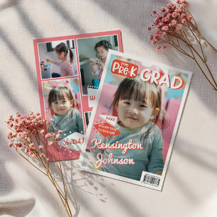 Preschool Grad Roligt Student Photo Magazine Cover Meddelande