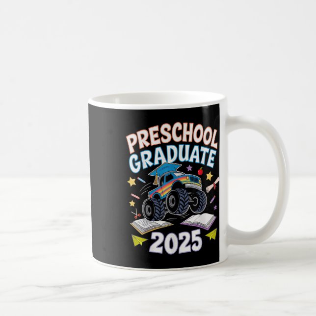 Preschool Graduation 2025 Monster Truck Graduate  Kaffemugg (Höger)
