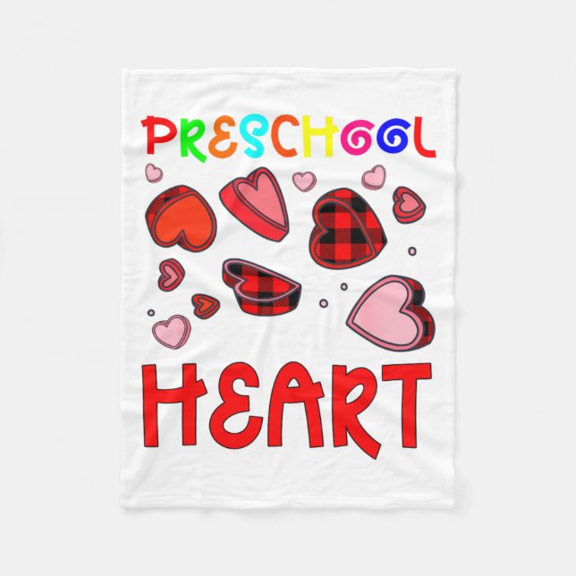 Preschool Has My Heart Valentines Hearts Teacher  Fleecefilt (Framsidan)