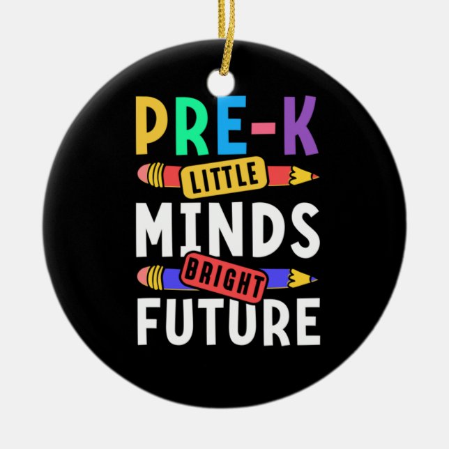 Preschool Kids Back to school Little Minds Bright Julgransprydnad Keramik (Framsidan)