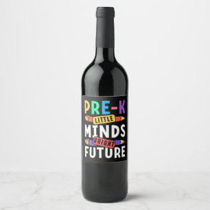 Preschool Kids Back to school Little Minds Bright Vinflaska Etikett