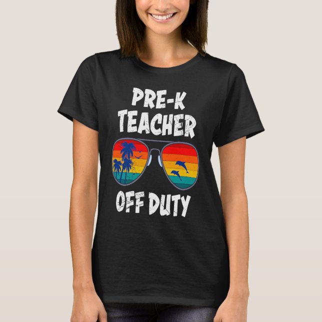 Preschool kindergarten educator off duty teacher   t shirt (Framsida)