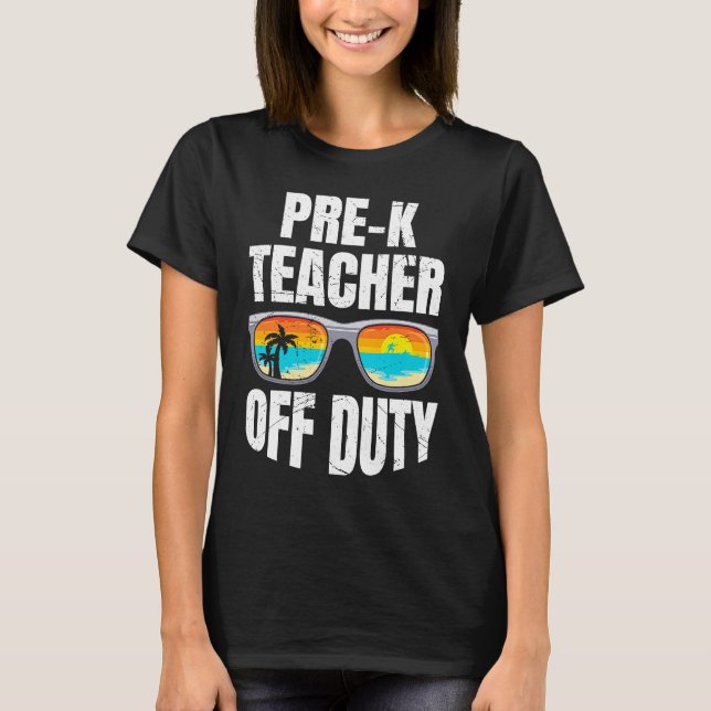 Preschool kindergarten educator off duty teacher   t shirt (Framsida)