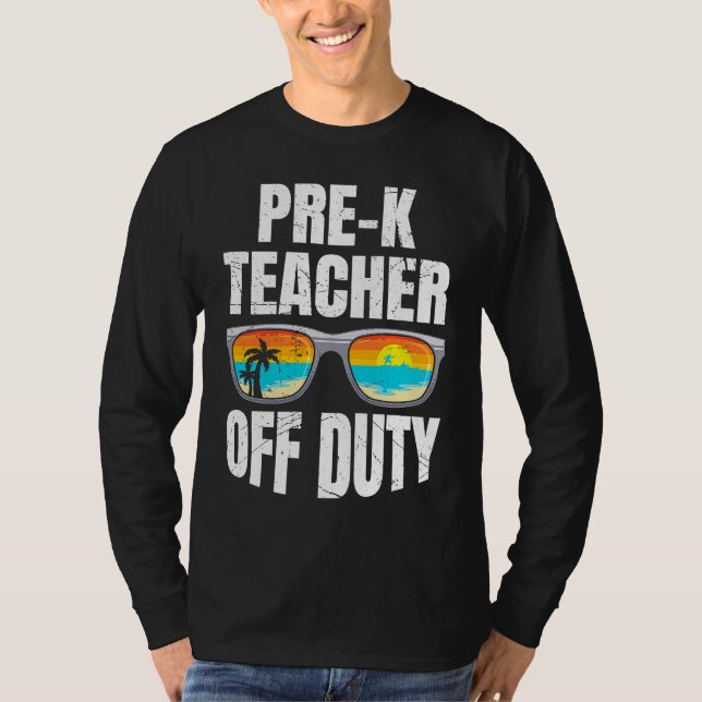 Preschool kindergarten educator off duty teacher   t shirt (Framsida)