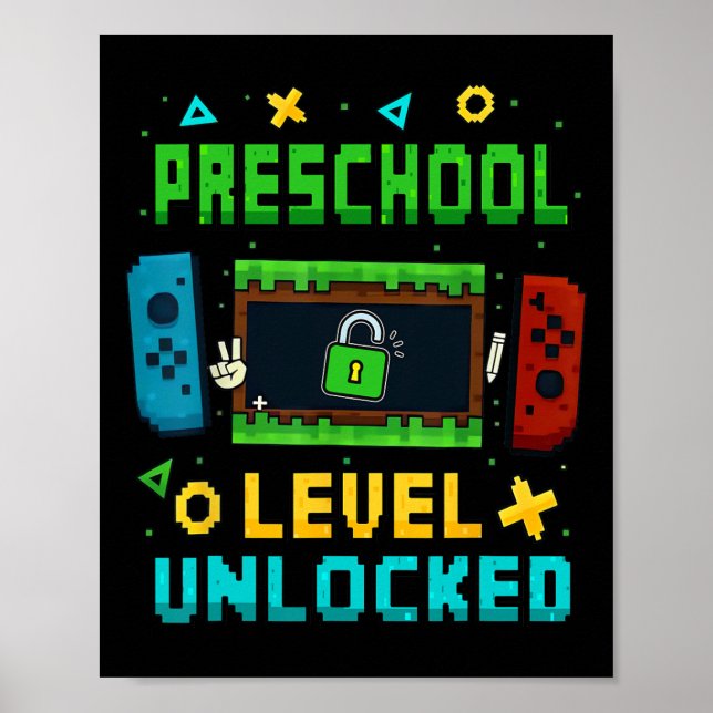 Preschool Level Unlocked Ck To School Pixel Art Ga Poster (Framsidan)