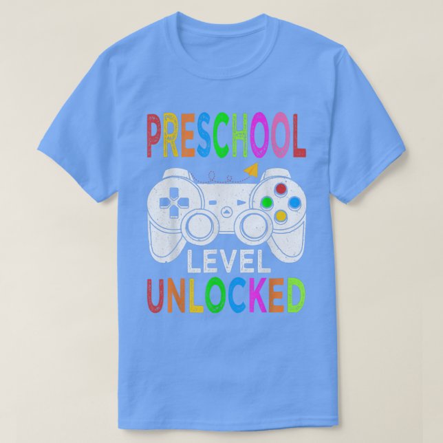 Preschool Level Unlocked Video Game Back to School T Shirt (Design framsida)