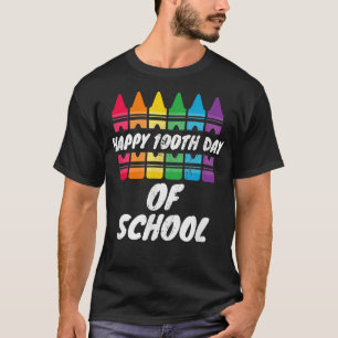 Preschool Lycklig 100-årsdagen för skolCrayon-lära T Shirt