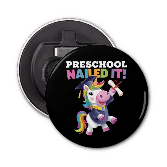 Preschool Nail IT Unicorn Studentmössa Flasköppnare (Framsidan)