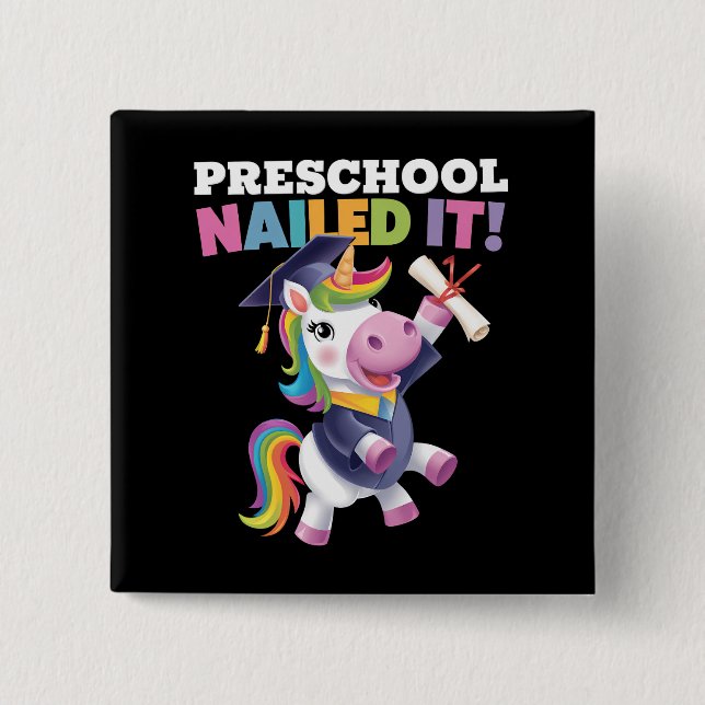 Preschool Nail IT Unicorn Studentmössa Knapp (Framsida)