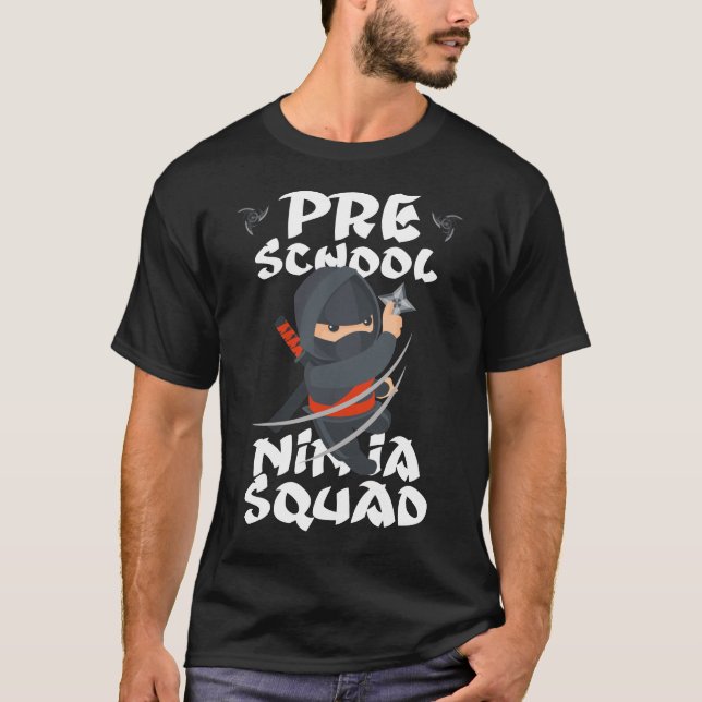 preschool ninja-trast t shirt (Framsida)
