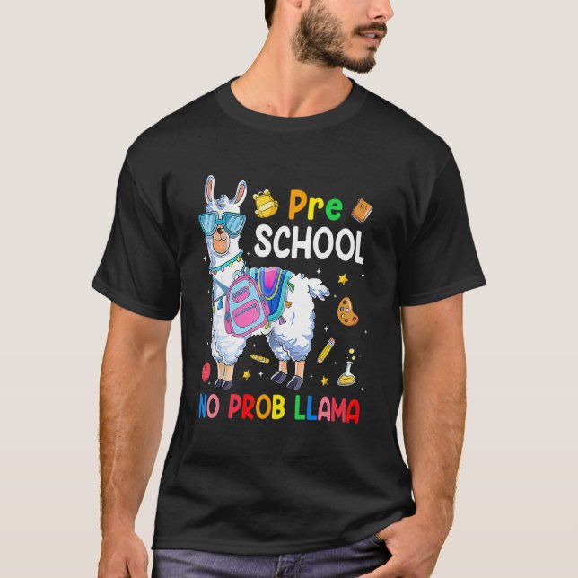 Preschool No Prob Llama Back to school Outfit T Shirt (Framsida)