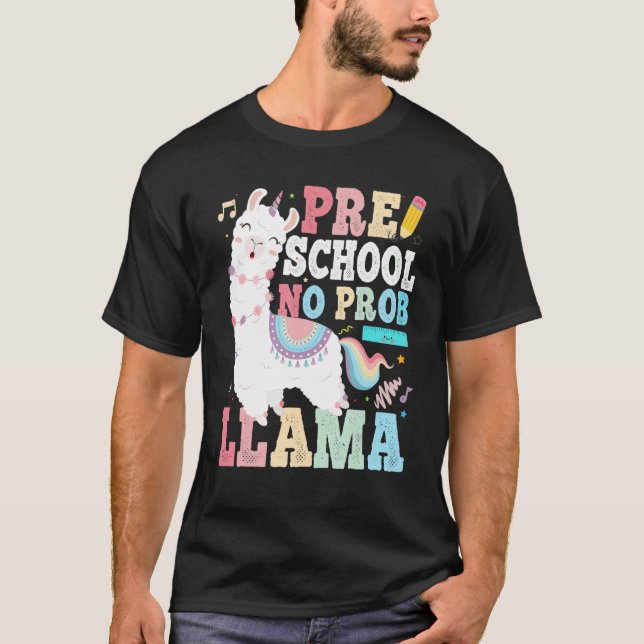 Preschool No Prob Llama First Day Of School Teache T Shirt (Framsida)