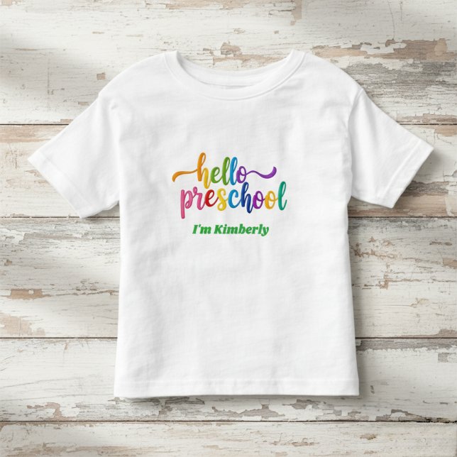 Preschool Shirt, Hello Preschool, First Day  T Shirt (Skapare uppladdad)