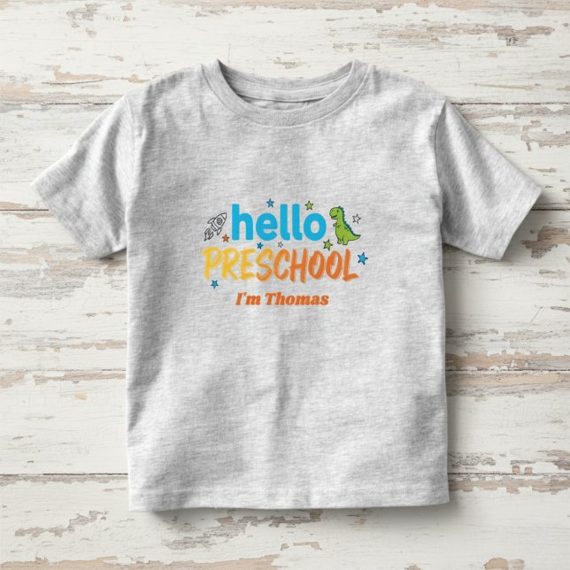 Preschool Shirt, Hello Preschool, First Day  T Shirt (Skapare uppladdad)