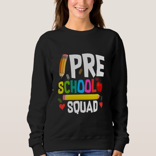 Preschool Squad Lärare Student tillbaka T Shirt (Framsida)