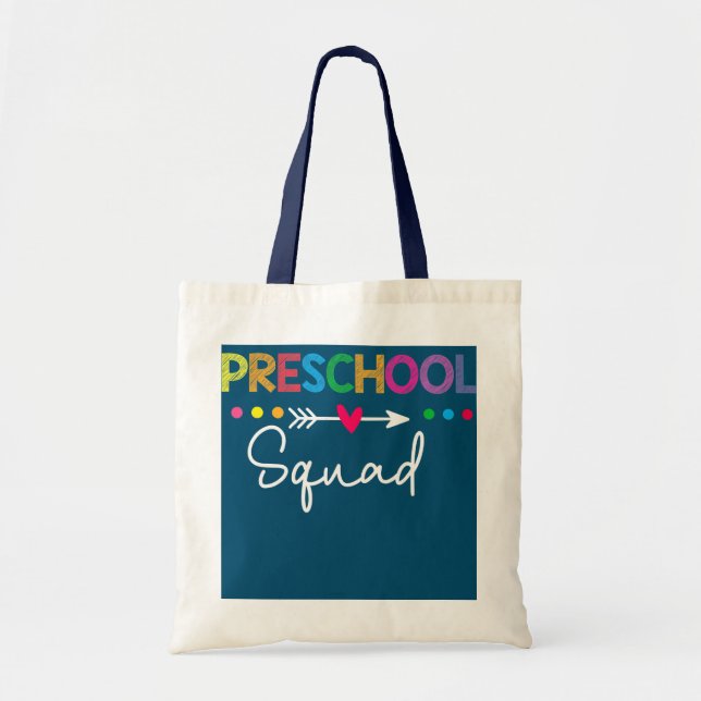 Preschool Squad Pre K Teacher Student Team bak Tygkasse (Framsidan)
