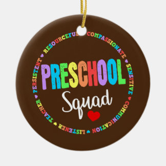 Preschool Squad Teacher Back to school Daycare Julgransprydnad Keramik