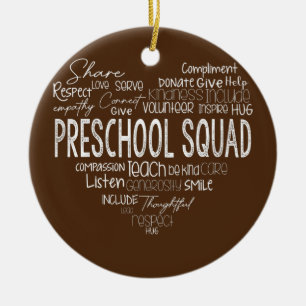 Preschool Squad Teacher Back to school Daycare Julgransprydnad Keramik