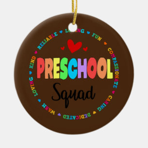 Preschool Squad Teacher Back to school Daycare Julgransprydnad Keramik