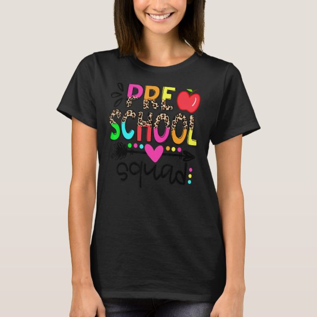 Preschool Squad Teacher Student Team Leopard Tillb T Shirt (Framsida)
