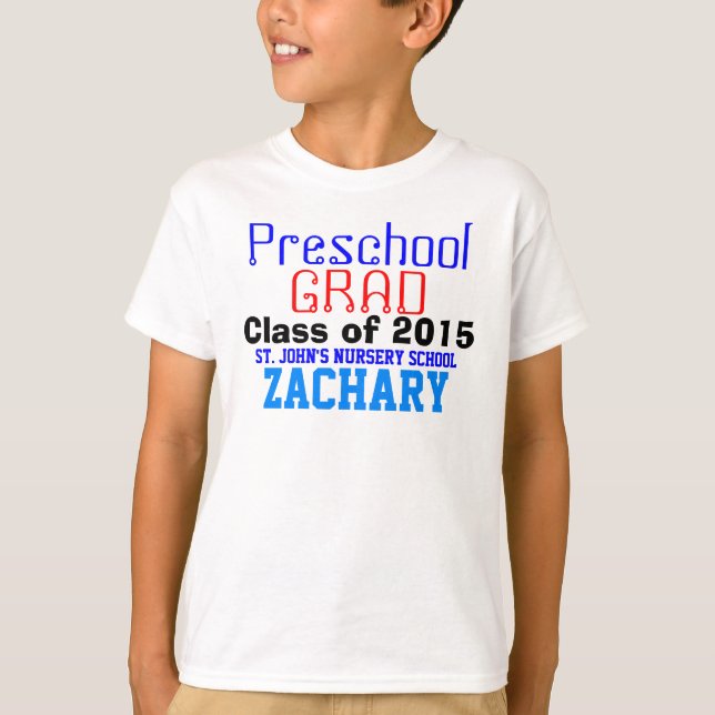 Preschool Student klass i färglöst Namn-shirt T-shirt (Framsida)