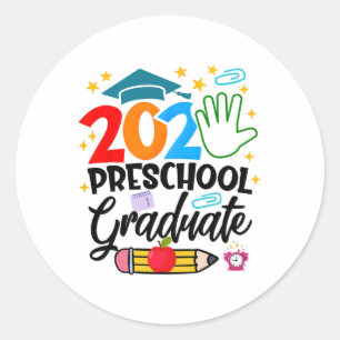 Preschool Student Pre-k Grad 2025 Preschool Gradu Runt Klistermärke