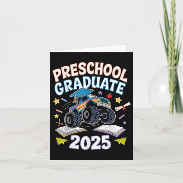 Preschool Studenten 2025 Monster Lastbil Student Kort (Framsida)