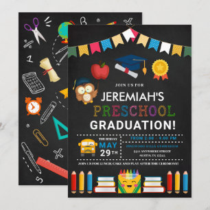 Preschool Studenten Chalkboard Inbjudningar
