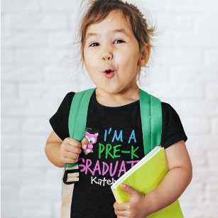 Preschool Studenten Girl Cute Rosa Uggla Anpassnin T Shirt