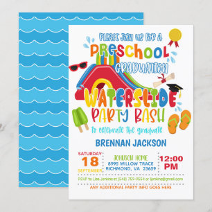 Preschool Studenten Waterglide Party - Boy Inbjudningar