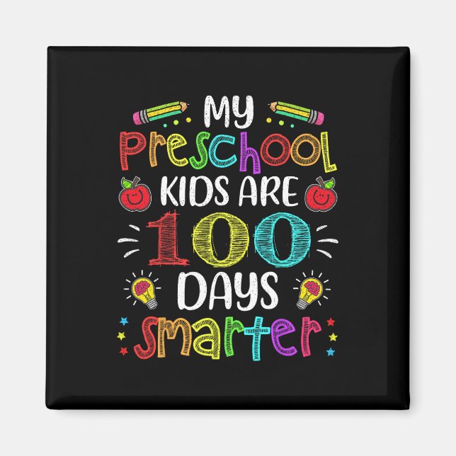 Preschool Teacher 100 dagar smartare 100-dagarsdag Magnet (Framsidan)