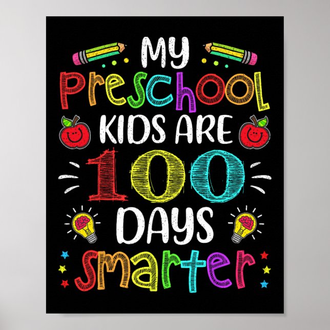 Preschool Teacher 100 dagar smartare 100-dagarsdag Poster (Framsidan)