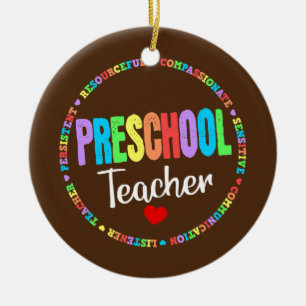 Preschool Teacher Back to school Daycare Julgransprydnad Keramik
