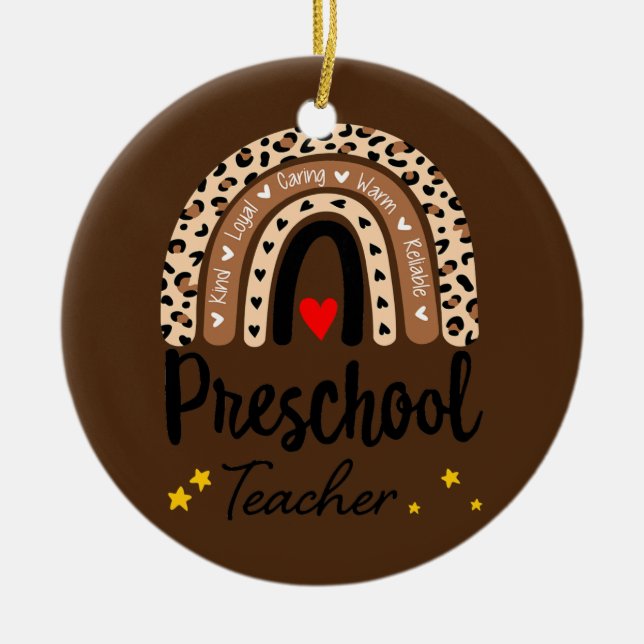 Preschool Teacher Back to school Daycare Julgransprydnad Keramik (Framsidan)