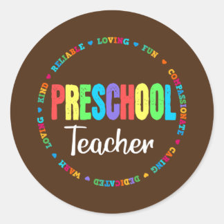 Preschool Teacher Back to school Daycare Runt Klistermärke