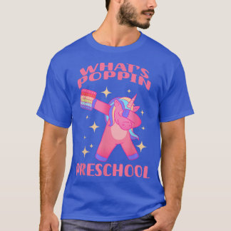 Preschool Teacher Dabbing Unicorn Whats Poppin Fid T Shirt
